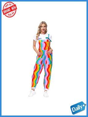 Women's Casual Baggy Overalls Jumpsuit Summer Sleeveless with Pockets Cotton